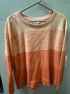 Market & Spruce Peach Ombre Crewneck Sweater
